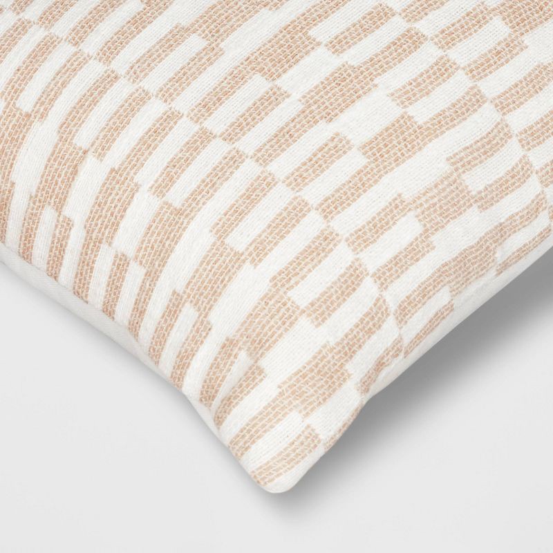slide 5 of 5, Lumbar Woven Linework Throw Pillow Neutral/Ivory - Threshold™, 1 ct