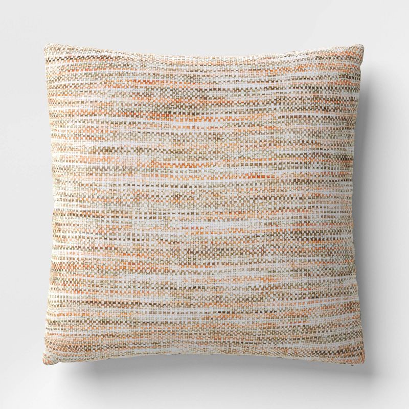 slide 1 of 5, Oversized Square Woven Throw Pillow Neutral - Threshold™, 1 ct