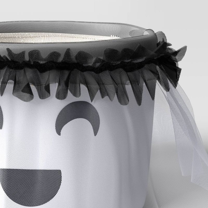 slide 5 of 5, Halloween Light Up Plush Ghost Round Polyester Trick or Treat Pail - Hyde and EEK! Boutique™, 1 ct
