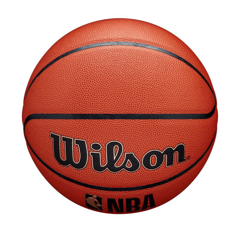 slide 5 of 7, Wilson NBA Forge S7 Basketball - Brown: Synthetic Leather, Age 12+, Butyl Bladder, 1 ct
