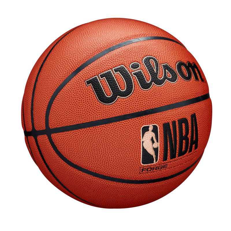 slide 2 of 7, Wilson NBA Forge S6 Basketball - Brown: Size 6, Indoor Outdoor Use, 1 ct