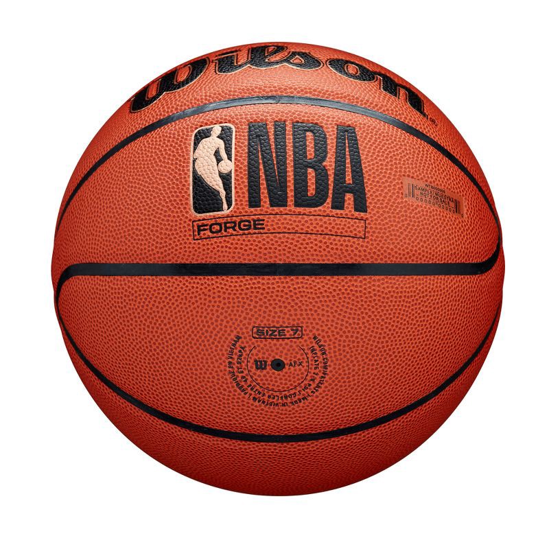 slide 6 of 7, Wilson NBA Forge S6 Basketball - Brown: Size 6, Indoor Outdoor Use, 1 ct