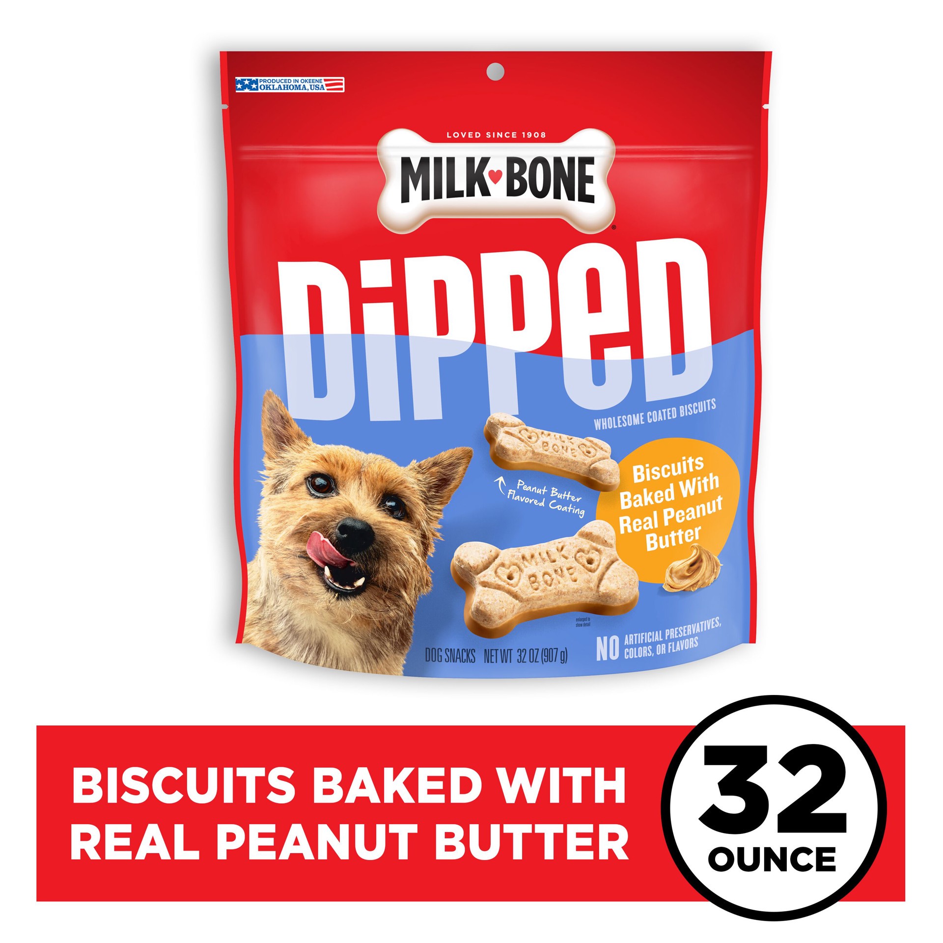 slide 8 of 9, Milk-Bone Dog Treat, Peanut Butter, 32 oz