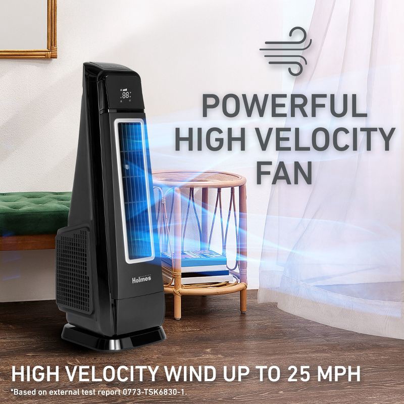slide 5 of 8, Holmes 30" Extreme Breeze High Velocity Blower Oscillating Tower Fan, 1 ct