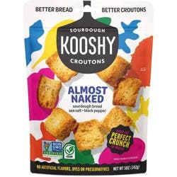 Kooshy Almost Naked Sea Salt and Black Pepper Sourdough Croutons - 5oz