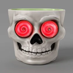 8" Light and Sound Candy Bowl Skull Halloween Decorative Prop White - Hyde and EEK! Boutique™
