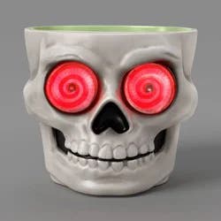 8" Light and Sound Candy Bowl Skull Halloween Decorative Prop White - Hyde and EEK! Boutique™