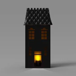 6.8" Small Metal House Decorative Sculpture - Hyde and EEK! Boutique™ Black: Halloween