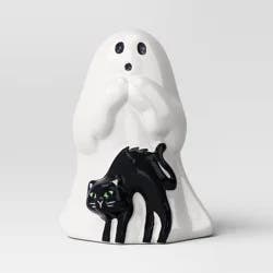 Ghost with Cat Ceramic Character Decorative Sculpture - Hyde and EEK! Boutique™ Off-White