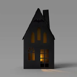 Small Lit Metal Bat House Decorative Sculpture - Hyde and EEK! Boutique™: Halloween