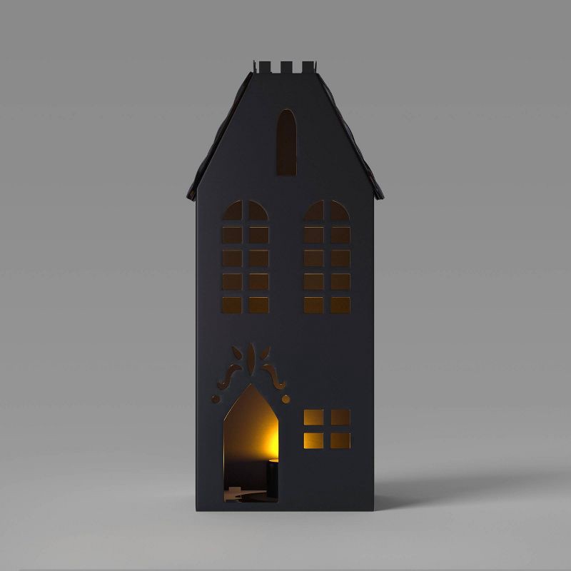 slide 1 of 3, Small Lit Metal Tall House - Hyde and EEK! Boutique™: Halloween, 1 ct