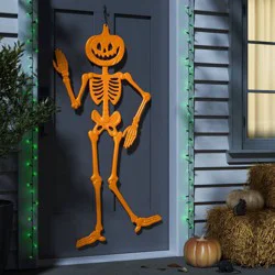 59" 3D Jointed Jack Skeleton Halloween Decorative Prop Orange - Hyde and EEK! Boutique™