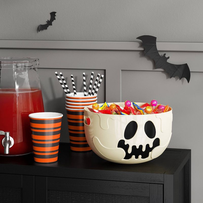 slide 2 of 3, 3L Plastic Round Shaped Ghost Candy Serving Bowl - Hyde and EEK! Boutique™, 3 liter