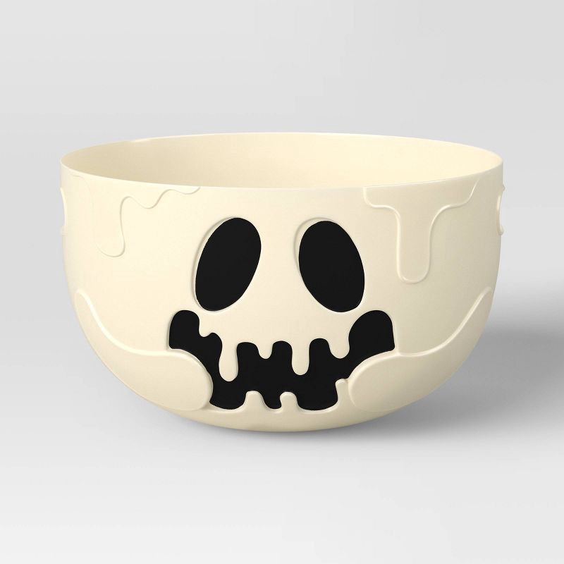 slide 1 of 3, 3L Plastic Round Shaped Ghost Candy Serving Bowl - Hyde and EEK! Boutique™, 3 liter