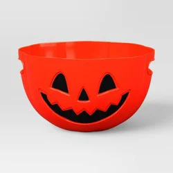 3L Plastic Round Shaped Pumpkin Candy Serving Bowl - Hyde and EEK! Boutique™: Halloween