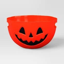 3L Plastic Round Shaped Pumpkin Candy Serving Bowl - Hyde and EEK! Boutique™: Halloween