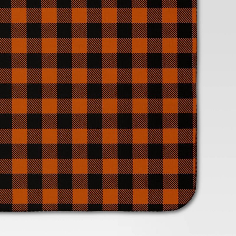slide 3 of 3, 84"x60" Peva Gingham Tablecloth Orange/Black - Hyde and EEK! Boutique™, 1 ct