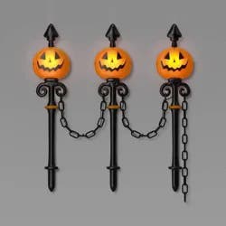 49" Jacks Lit Fence Stakes Halloween Decorative Prop - Hyde and EEK! Boutique™