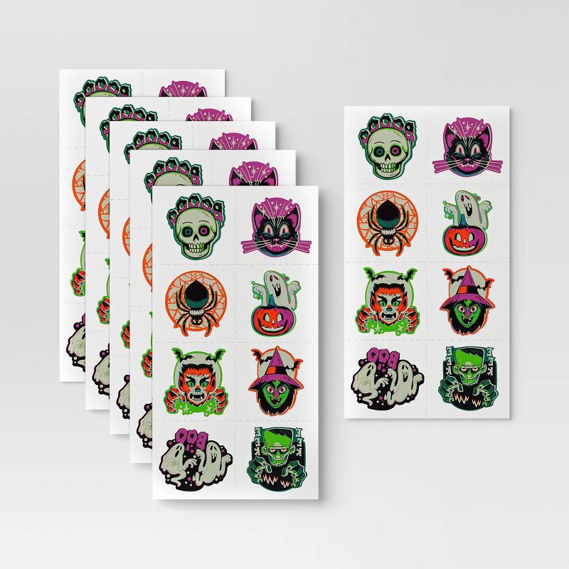 slide 3 of 3, 48ct Glow Tattoo Stickers Party Favors - Hyde and EEK! Boutique™, 48 ct