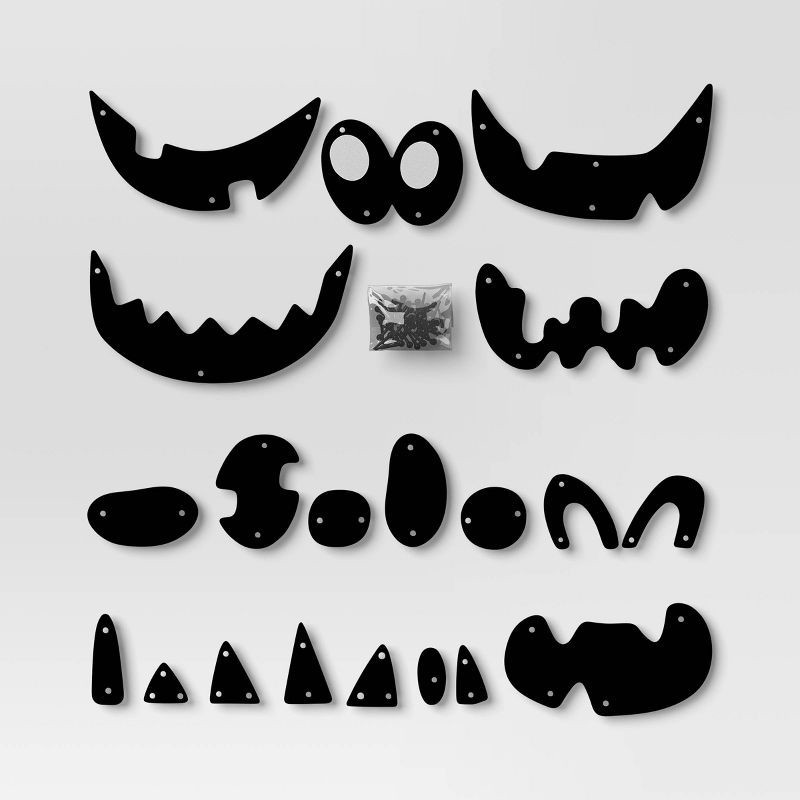 slide 1 of 3, 90pc Pumpkin Pusher Jack Face Halloween Decorative Prop Kit - Hyde and EEK! Boutique™, 90 ct
