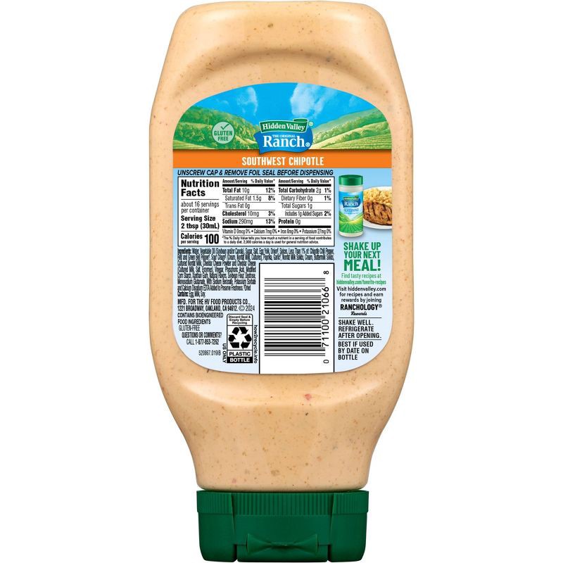slide 2 of 10, Hidden Valley Southwest Chipotle Salad Dressing - 16 fl oz, 16 fl oz