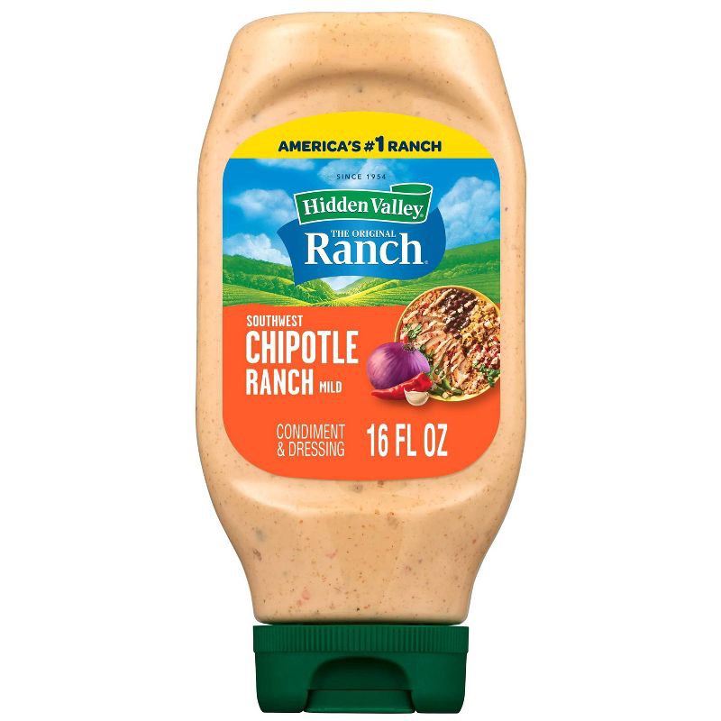 slide 1 of 10, Hidden Valley Southwest Chipotle Salad Dressing - 16 fl oz, 16 fl oz