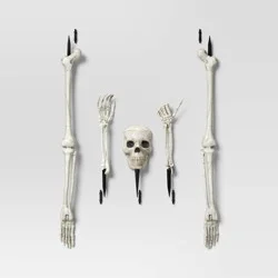5pc Skeleton Parts Stake Lights with Remote Halloween Decorative Prop Off White - Hyde and EEK! Boutique™