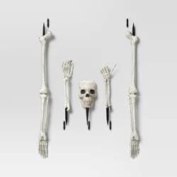 5pc Skeleton Parts Stake Lights with Remote Halloween Decorative Prop Off White - Hyde and EEK! Boutique™