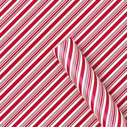 40" 61 sq ft Christmas Roll Wrap Red/White Diagonal Stripe - Wondershop™