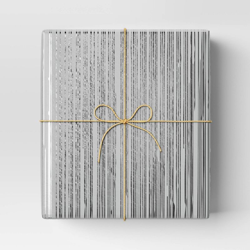 slide 2 of 3, 30" 25 sq ft Christmas Roll Wrap Dripping Silver on Gray - Wondershop™, 25 sq ft