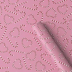 30" 55 sq ft Christmas Roll Wrap Red/White Heart/Candy Canes on Pink - Wondershop™