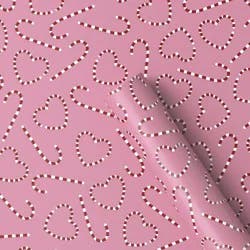 30" 55 sq ft Christmas Roll Wrap Red/White Heart/Candy Canes on Pink - Wondershop™