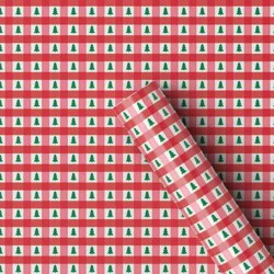 40" 125 sq ft Christmas Roll Wrap Trees in Gingham Red Plaid - Wondershop™