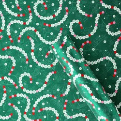 30" 55 sq ft Christmas Roll Wrap Seasonal Bracelet on Green - Wondershop™