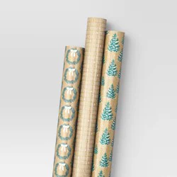 30" 3pk 180 sq ft Christmas Wrap Pack Wreath/Merry/Trees - Wondershop™