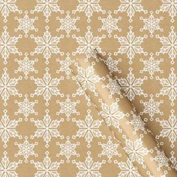 40" 125 sq ft Christmas Roll Wrap White Flakes on Brown Kraft - Wondershop™