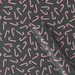40" 220 sq ft Christmas Roll Wrap Candy Canes on Black - Wondershop™