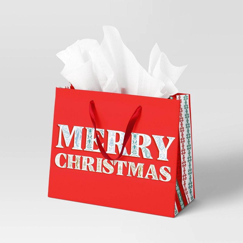 slide 2 of 3, Cozy Christmas Large Merry Christmas on Red - Wondershop™, 1 ct