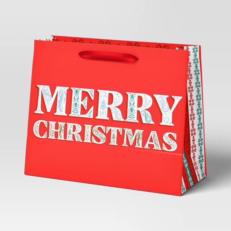 slide 1 of 3, Cozy Christmas Large Merry Christmas on Red - Wondershop™, 1 ct