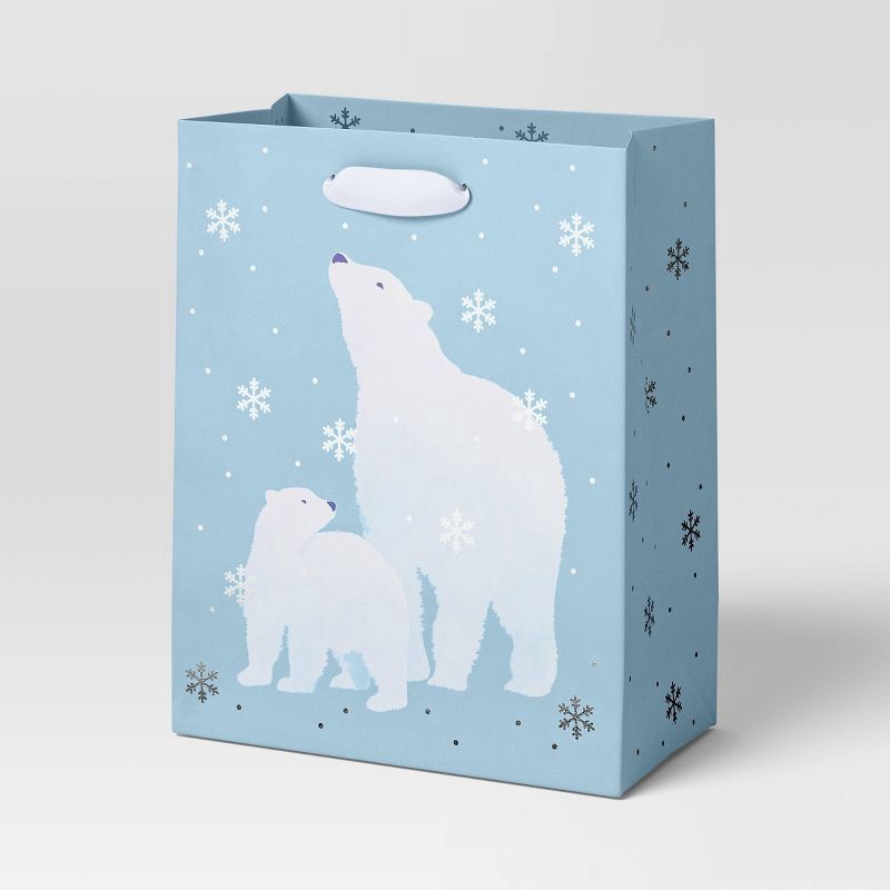 slide 1 of 3, Christmas Festive Frost Cub Polar Bear on Blue - Wondershop™, 1 ct