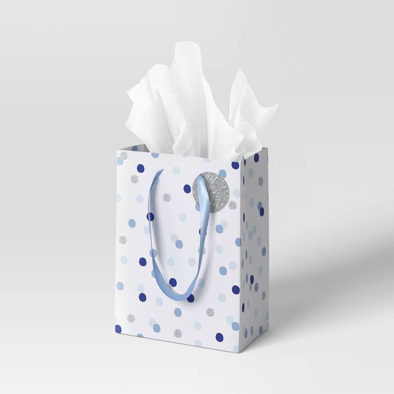 slide 2 of 3, Christmas Festive Frost Petite Blue Gray Dot - Wondershop™, 1 ct