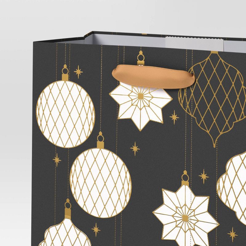 slide 3 of 3, Ornaments on Black Cub Christmas Gift Bag - Wondershop™, 1 ct