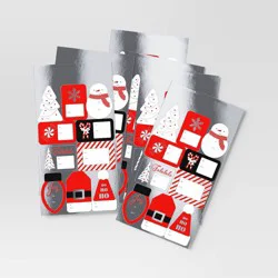 50ct Christmas Peel and Stick Gift Tags Red/Black/White/Silver - Wondershop™