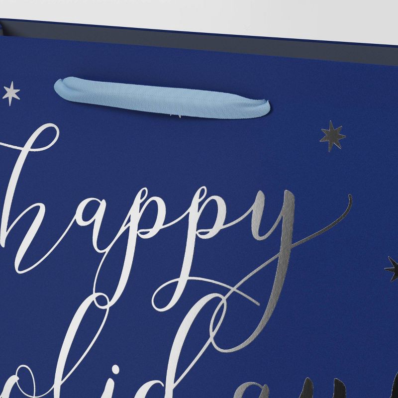 slide 3 of 3, Happy Holidays on Blue Large Christmas Gift Bag - Wondershop™, 1 ct