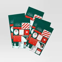 50ct Christmas Endcap Peel and Stick Gift Tags Red/Green/White - Wondershop™