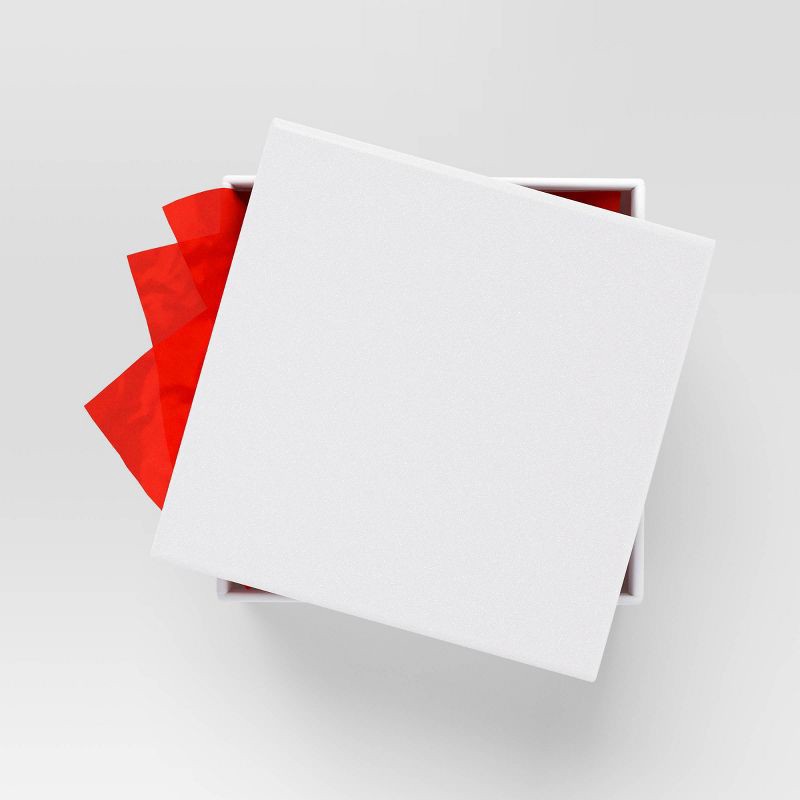 slide 2 of 3, Christmas Wrap Essentials Medium Square Box White Glitter - Wondershop™, 1 ct