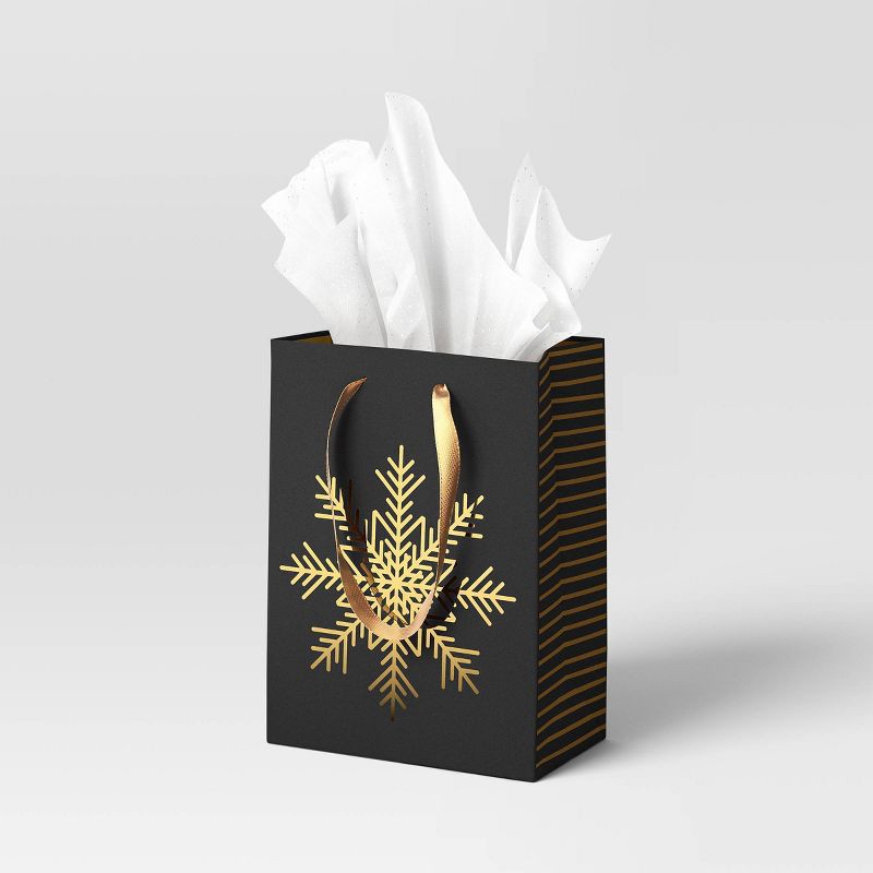 slide 2 of 3, Christmas Modern Warmth Petite Gold Snowflake Black - Wondershop™, 1 ct