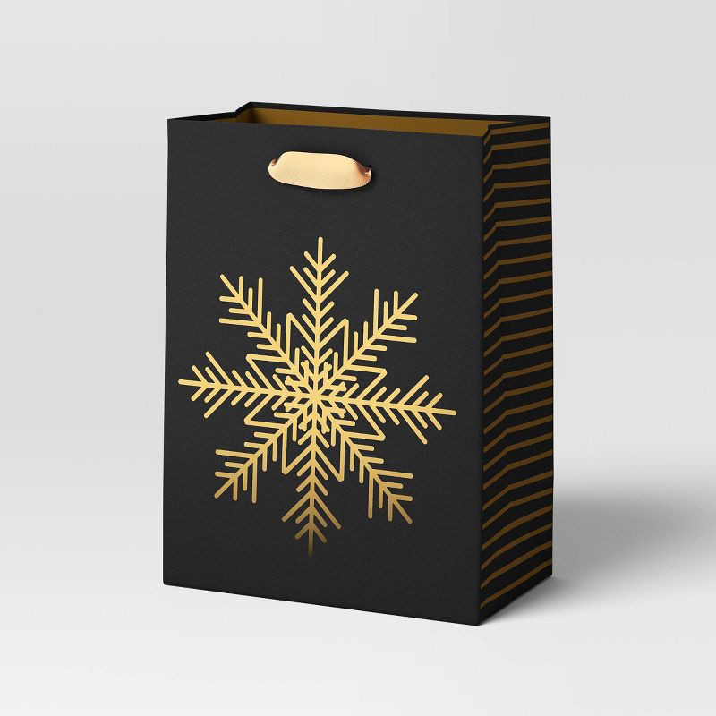 slide 1 of 3, Christmas Modern Warmth Petite Gold Snowflake Black - Wondershop™, 1 ct