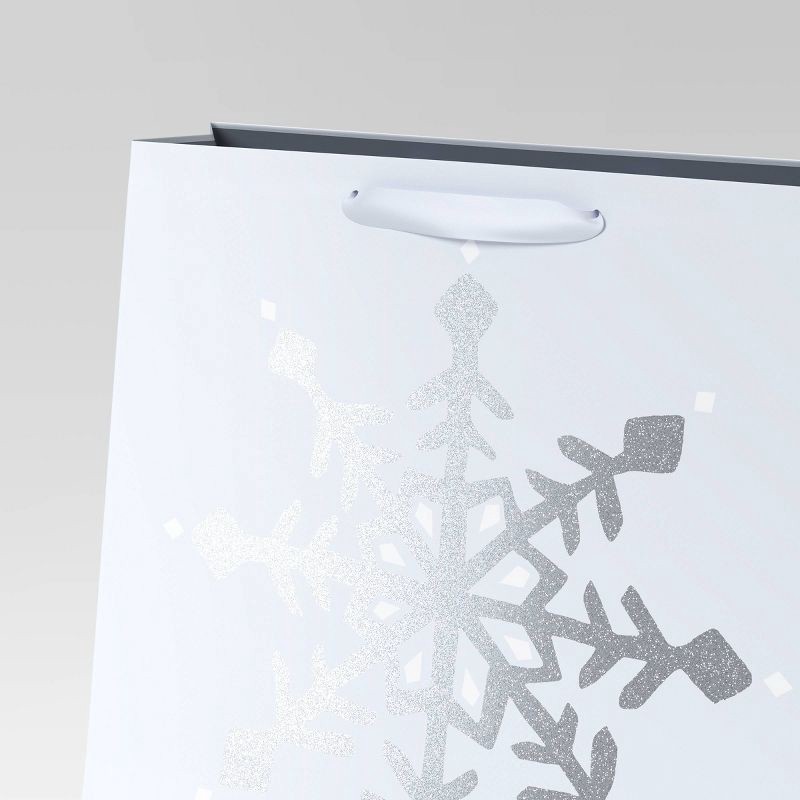 slide 3 of 3, Snowflake on Blue Large Square Christmas Gift Bag - Wondershop™, 1 ct