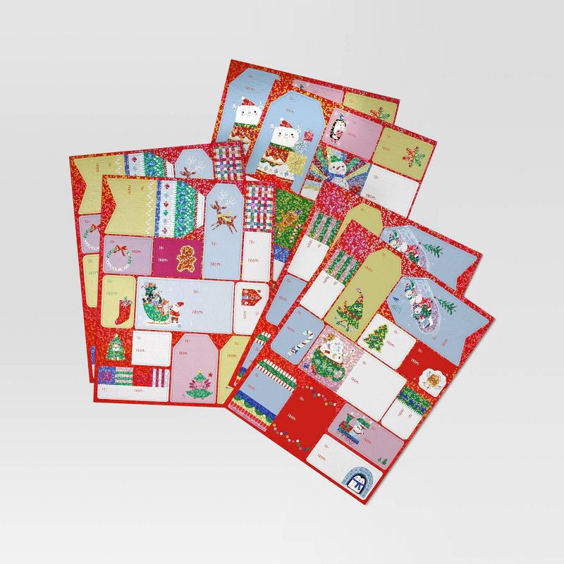 slide 1 of 3, 70ct Christmas Peel and Stick Gift Tags - Wondershop™, 70 ct